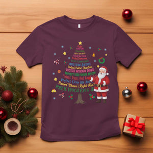 Pro Democracy Activist Christmas Tree T Shirt Human Rights Xmas Gift TS12 Maroon Print Your Wear