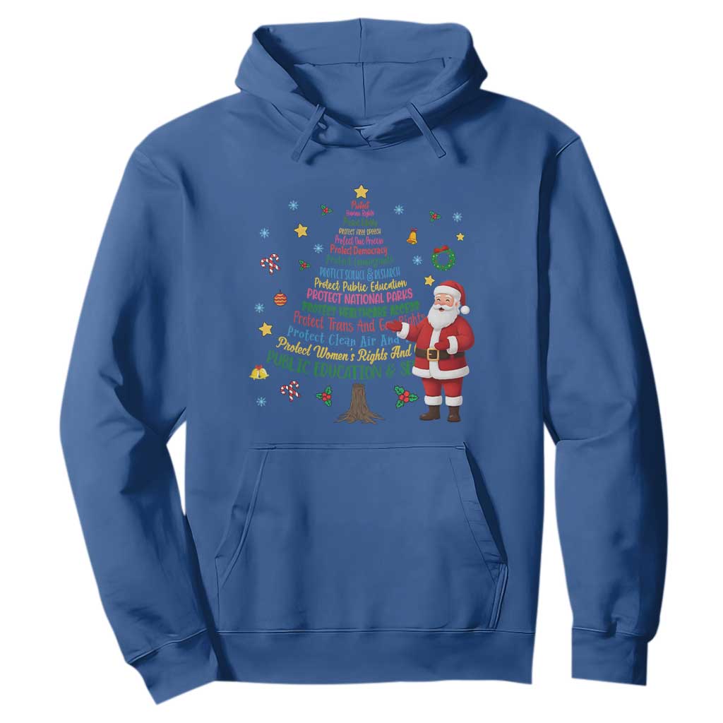 Pro Democracy Activist Christmas Tree Hoodie Human Rights Xmas Gift TS12 Royal Blue Print Your Wear