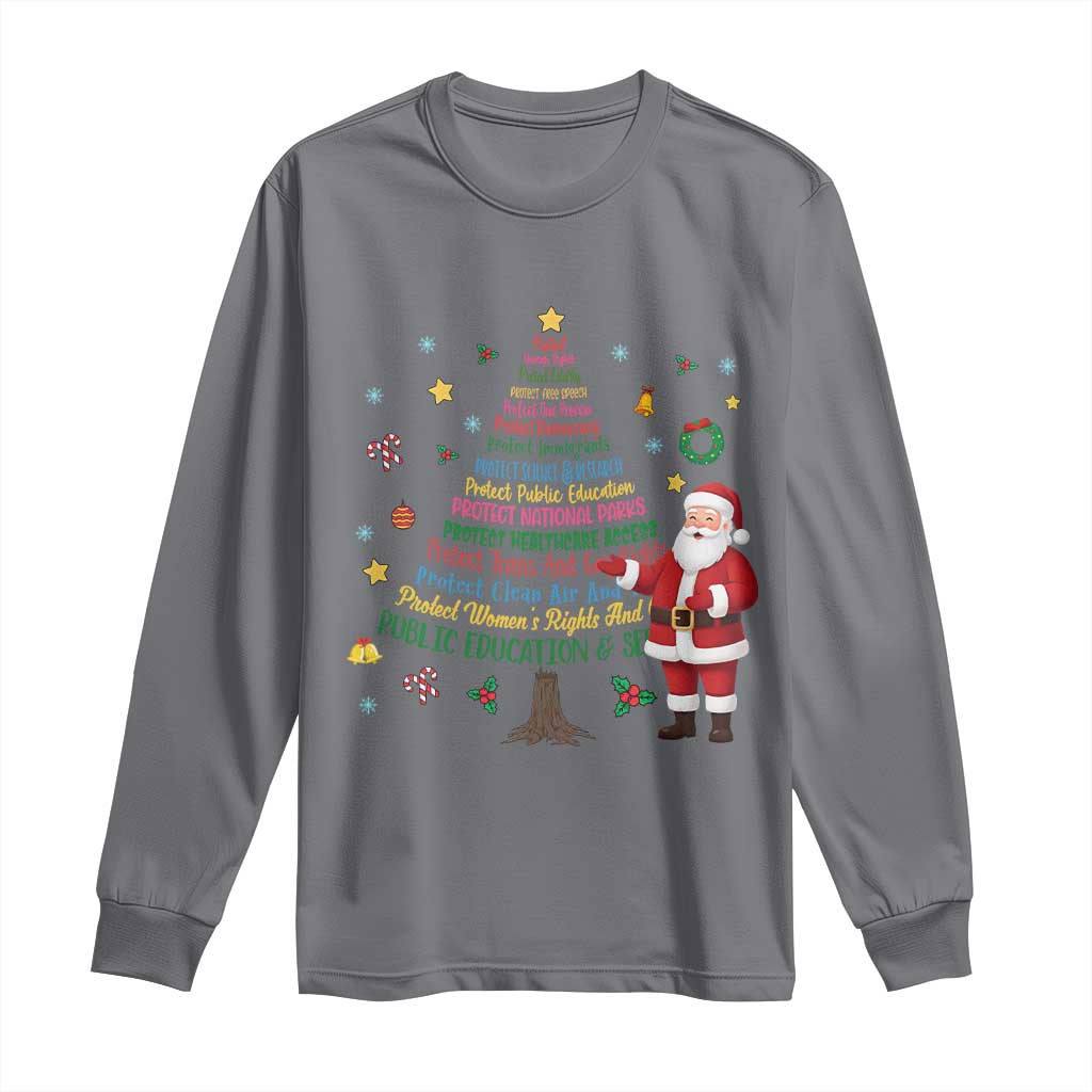 Pro Democracy Activist Christmas Tree Long Sleeve Shirt Human Rights Xmas Gift TS12 Charcoal Print Your Wear