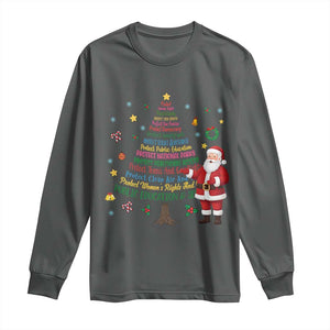 Pro Democracy Activist Christmas Tree Long Sleeve Shirt Human Rights Xmas Gift TS12 Dark Heather Print Your Wear