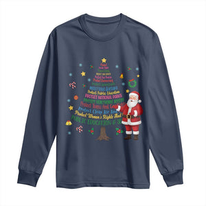 Pro Democracy Activist Christmas Tree Long Sleeve Shirt Human Rights Xmas Gift TS12 Navy Print Your Wear