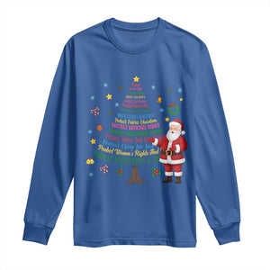 Pro Democracy Activist Christmas Tree Long Sleeve Shirt Human Rights Xmas Gift TS12 Royal Blue Print Your Wear