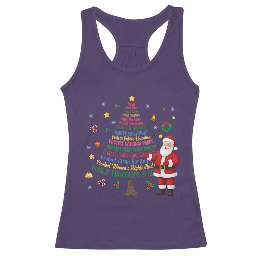 Pro Democracy Activist Christmas Tree Racerback Tank Top Human Rights Xmas Gift TS12 Purple Print Your Wear