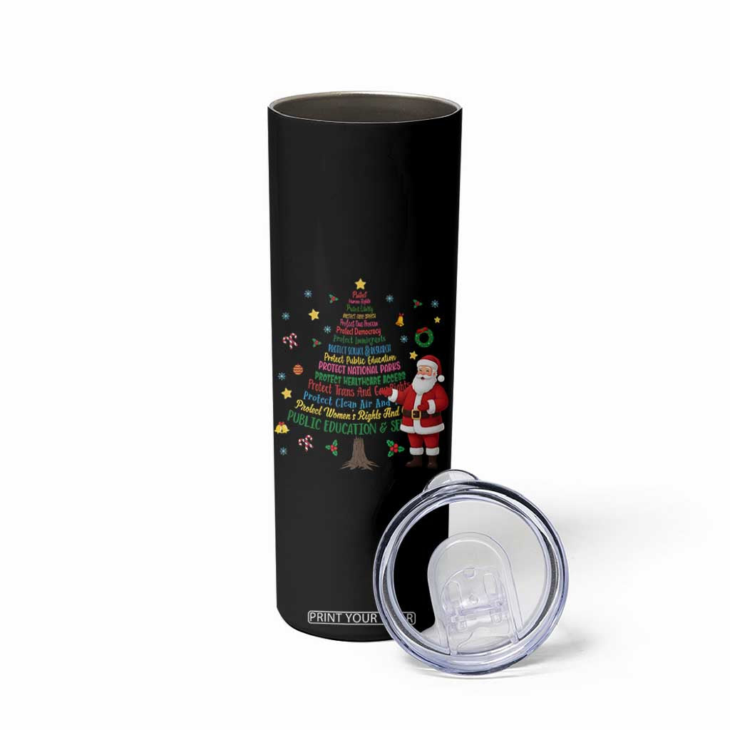 Pro Democracy Activist Christmas Tree Skinny Tumbler Human Rights Xmas Gift TS12 Print Your Wear