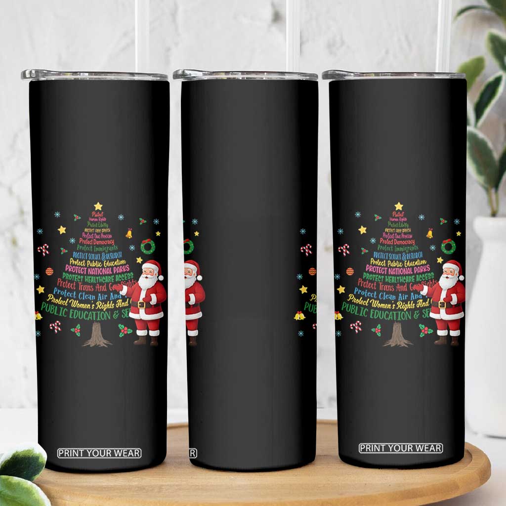 Pro Democracy Activist Christmas Tree Skinny Tumbler Human Rights Xmas Gift TS12 Print Your Wear