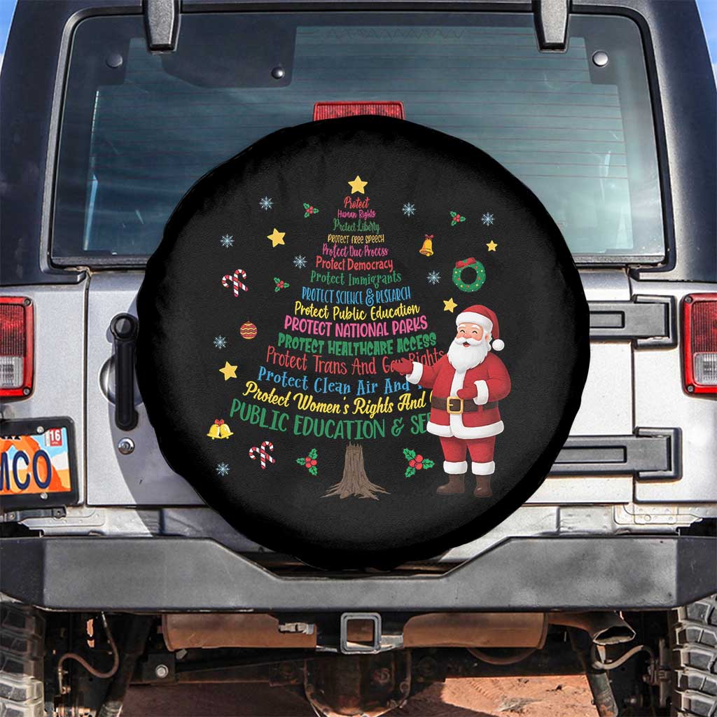 Pro Democracy Activist Christmas Tree Spare Tire Cover Human Rights Xmas Gift TS12 No hole Black Print Your Wear