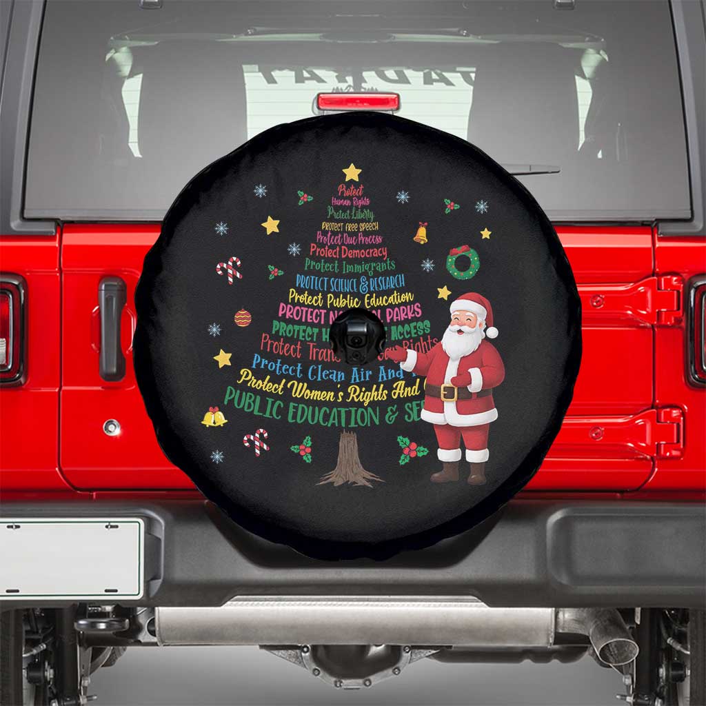 Pro Democracy Activist Christmas Tree Spare Tire Cover Human Rights Xmas Gift TS12 Black Print Your Wear