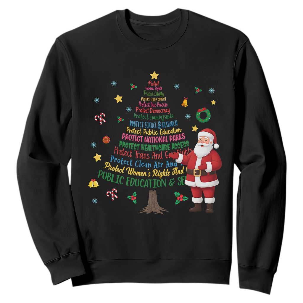 Pro Democracy Activist Christmas Tree Sweatshirt Human Rights Xmas Gift TS12 Black Print Your Wear