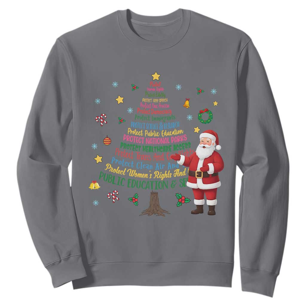 Pro Democracy Activist Christmas Tree Sweatshirt Human Rights Xmas Gift TS12 Charcoal Print Your Wear