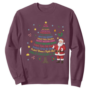 Pro Democracy Activist Christmas Tree Sweatshirt Human Rights Xmas Gift TS12 Maroon Print Your Wear