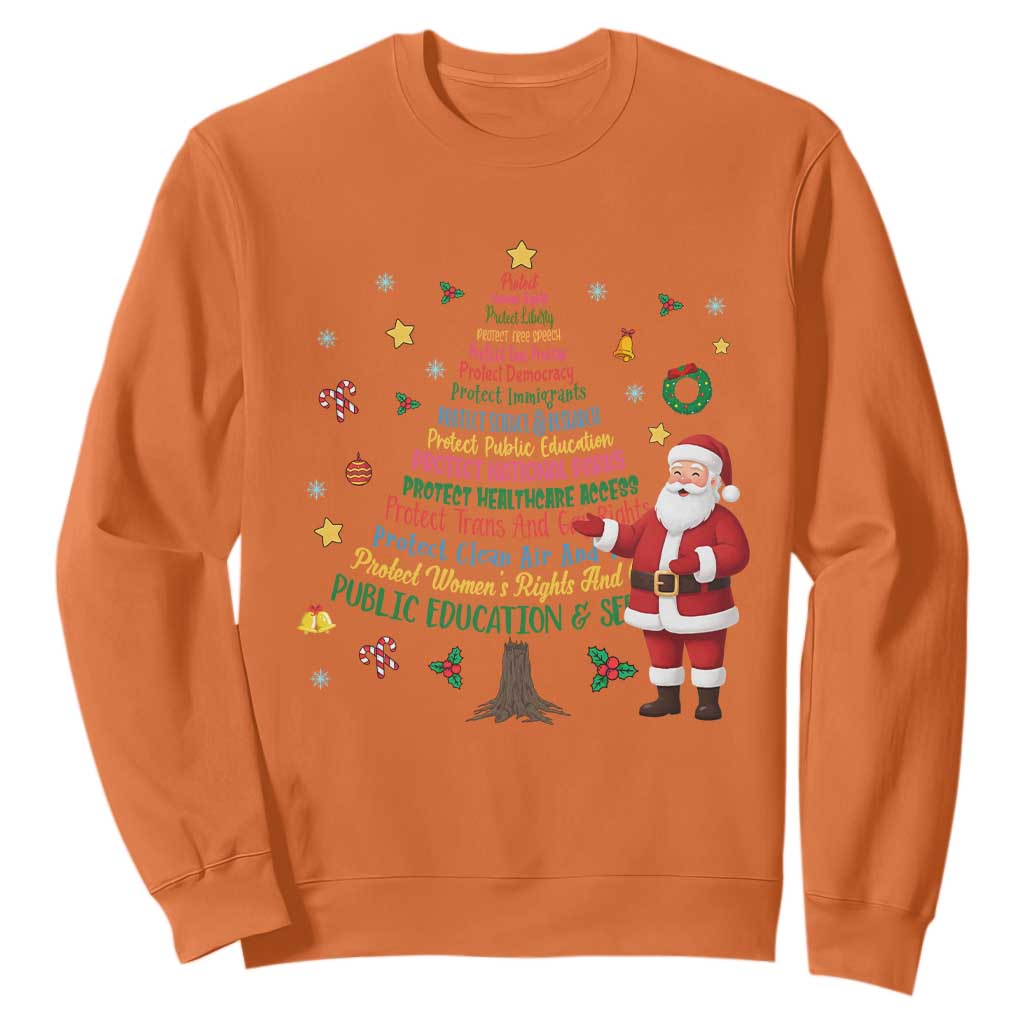 Pro Democracy Activist Christmas Tree Sweatshirt Human Rights Xmas Gift TS12 Orange Print Your Wear