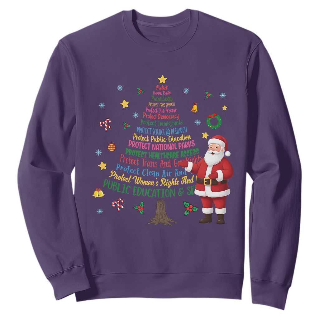 Pro Democracy Activist Christmas Tree Sweatshirt Human Rights Xmas Gift TS12 Purple Print Your Wear