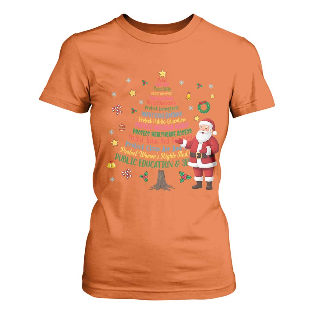 Pro Democracy Activist Christmas Tree T Shirt For Women Human Rights Xmas Gift TS12 Orange Print Your Wear