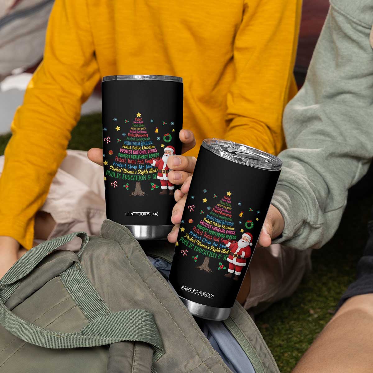 Pro Democracy Activist Christmas Tree Tumbler Cup Human Rights Xmas Gift TS12 Print Your Wear