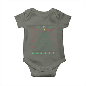 Ugly Activist Christmas Tree Baby Onesie Human Rights Xmas Gift TS12 Military Green Print Your Wear