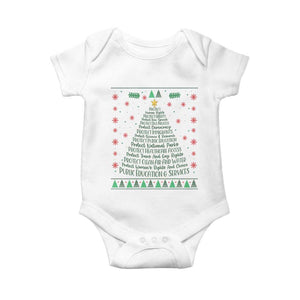Ugly Activist Christmas Tree Baby Onesie Human Rights Xmas Gift TS12 White Print Your Wear
