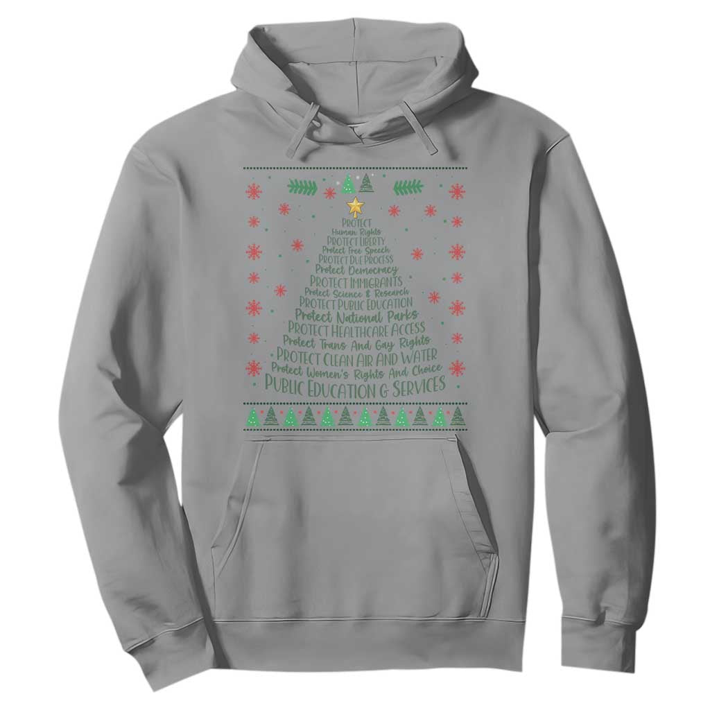 Ugly Activist Christmas Tree Hoodie Human Rights Xmas Gift TS12 Sport Gray Print Your Wear