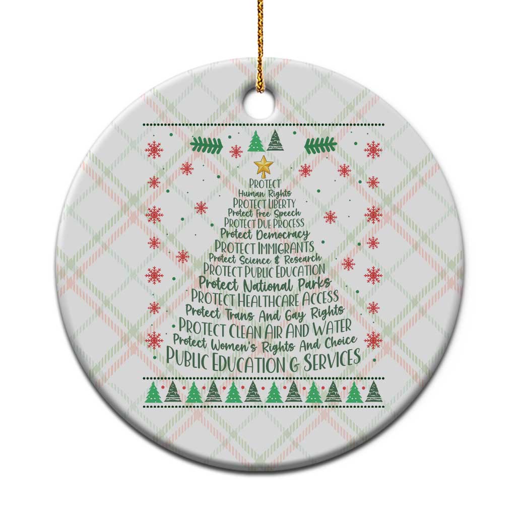 Ugly Activist Christmas Tree Ceramic Ornament Human Rights Xmas Gift TS12 1pc Christmas Plaid Print Your Wear