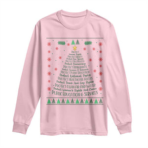 Ugly Activist Christmas Tree Long Sleeve Shirt Human Rights Xmas Gift TS12 Light Pink Print Your Wear