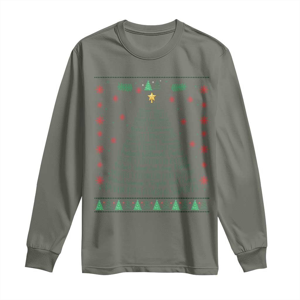 Ugly Activist Christmas Tree Long Sleeve Shirt Human Rights Xmas Gift TS12 Military Green Print Your Wear