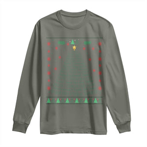 Ugly Activist Christmas Tree Long Sleeve Shirt Human Rights Xmas Gift TS12 Military Green Print Your Wear
