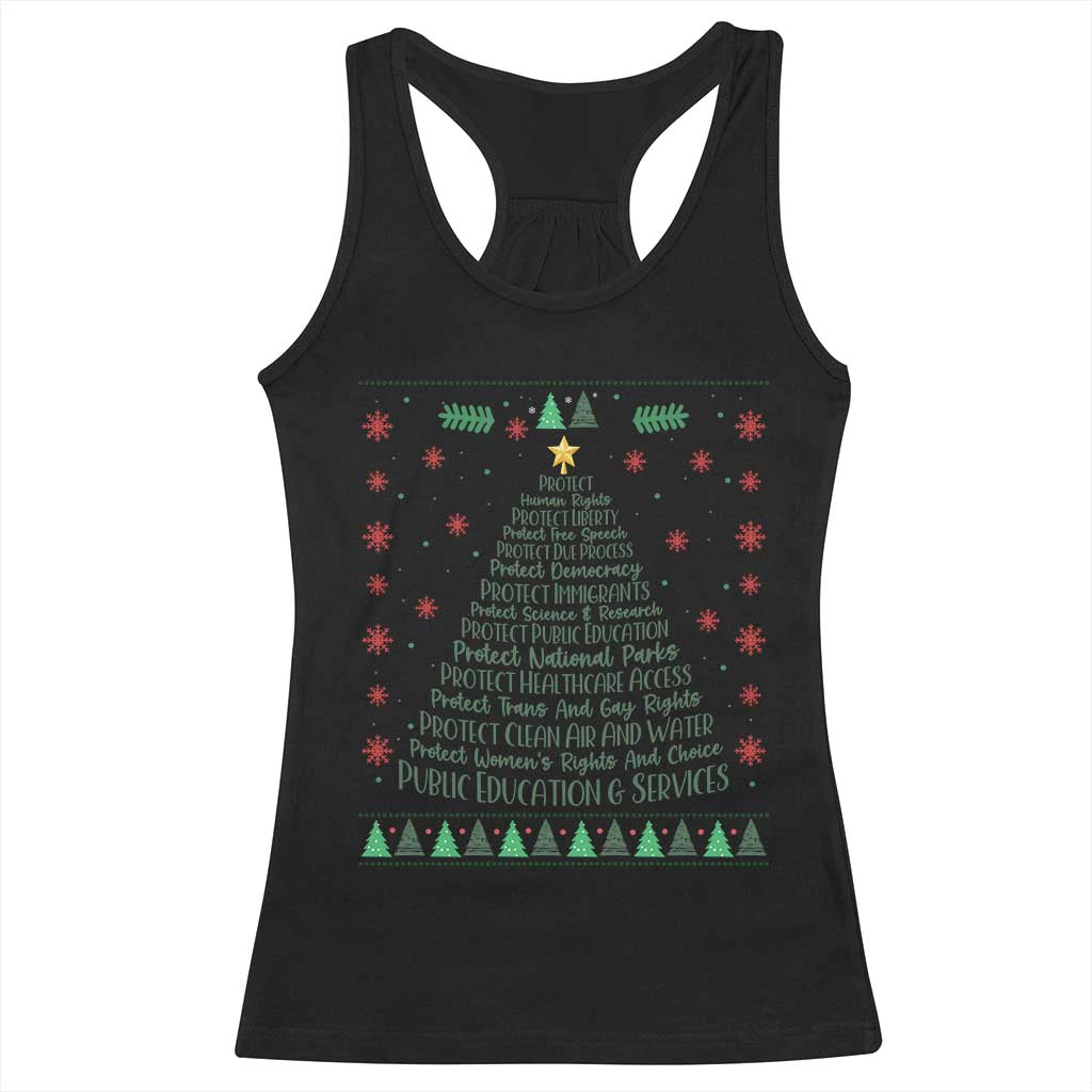 Ugly Activist Christmas Tree Racerback Tank Top Human Rights Xmas Gift TS12 Black Print Your Wear