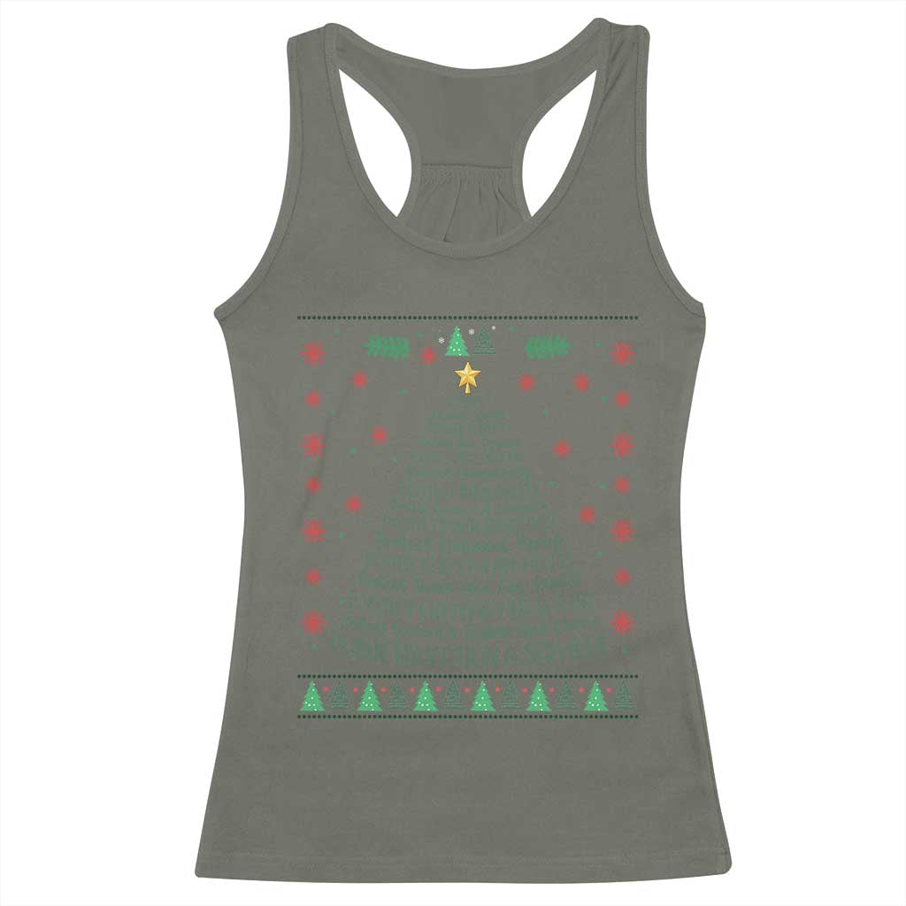 Ugly Activist Christmas Tree Racerback Tank Top Human Rights Xmas Gift TS12 Military Green Print Your Wear