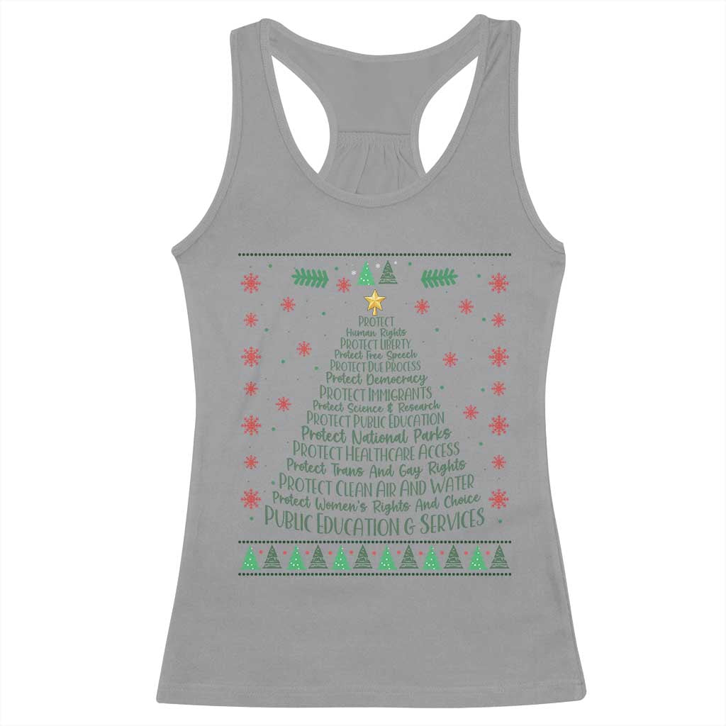 Ugly Activist Christmas Tree Racerback Tank Top Human Rights Xmas Gift TS12 Sport Gray Print Your Wear