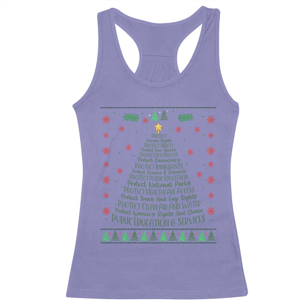 Ugly Activist Christmas Tree Racerback Tank Top Human Rights Xmas Gift TS12 Violet Print Your Wear