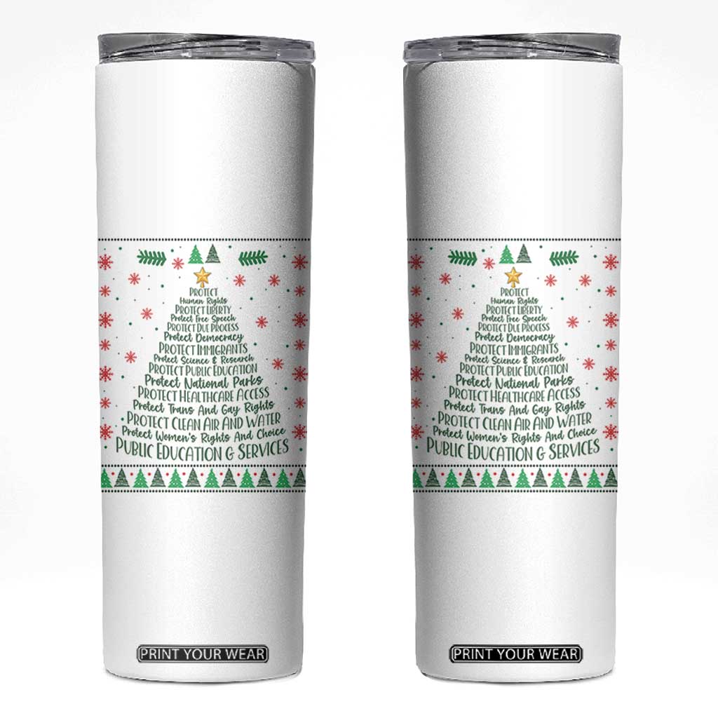 Ugly Activist Christmas Tree Skinny Tumbler Human Rights Xmas Gift TS12 White Print Your Wear