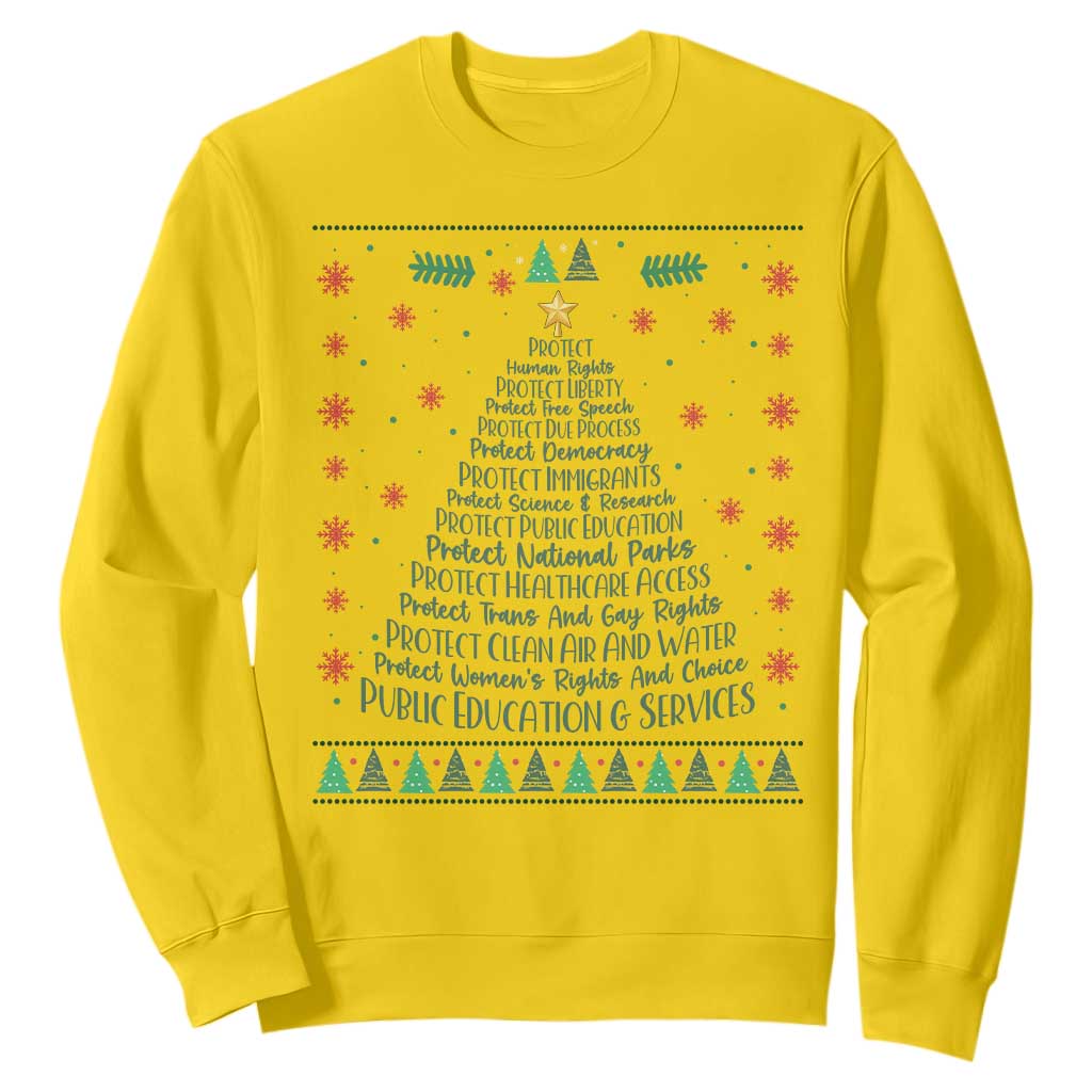 Ugly Activist Christmas Tree Sweatshirt Human Rights Xmas Gift TS12 Daisy Print Your Wear