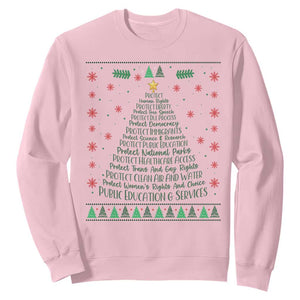 Ugly Activist Christmas Tree Sweatshirt Human Rights Xmas Gift TS12 Light Pink Print Your Wear