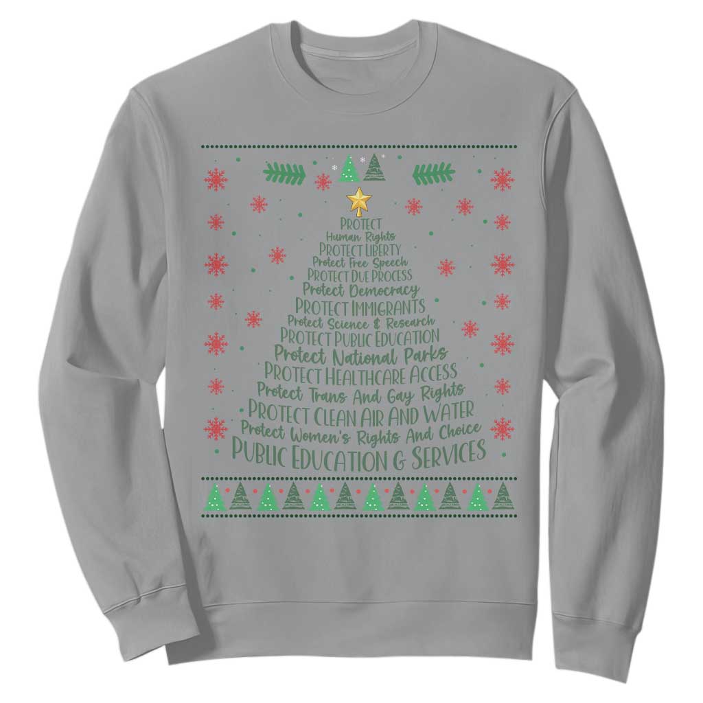 Ugly Activist Christmas Tree Sweatshirt Human Rights Xmas Gift TS12 Sport Gray Print Your Wear