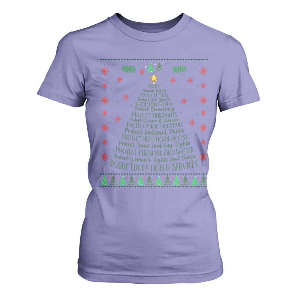 Ugly Activist Christmas Tree T Shirt For Women Human Rights Xmas Gift TS12 Violet Print Your Wear