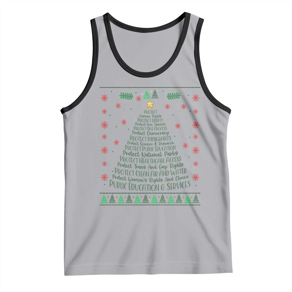 Ugly Activist Christmas Tree Tank Top Human Rights Xmas Gift TS12 Athletic Heather Black Print Your Wear