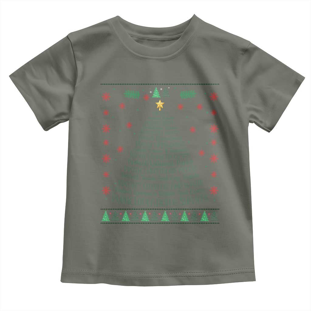 Ugly Activist Christmas Tree Toddler T Shirt Human Rights Xmas Gift TS12 Military Green Print Your Wear