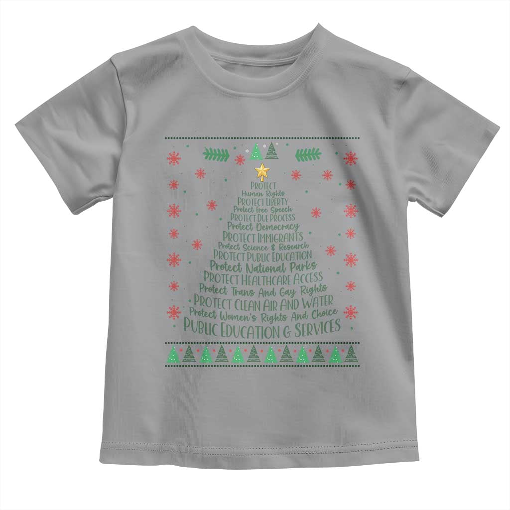 Ugly Activist Christmas Tree Toddler T Shirt Human Rights Xmas Gift TS12 Sport Gray Print Your Wear