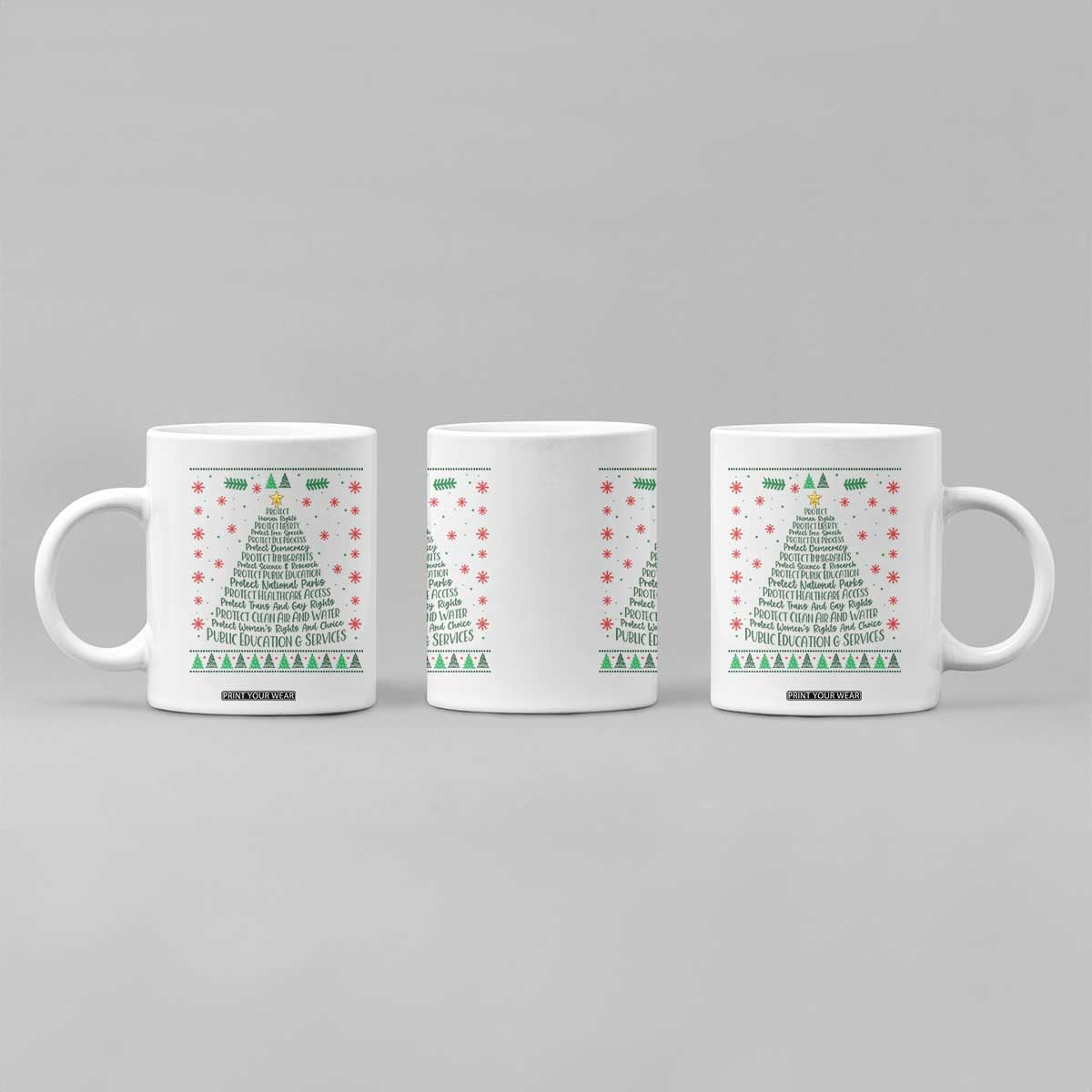 Ugly Activist Christmas Tree Coffee Mug Human Rights Xmas Gift TS12 Print Your Wear
