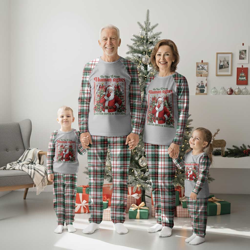 Christmas Gift Plaid Pajama Set Be Nice To Your Human Rights Lawyer Santa Is Watching TS12 Christmas Plaid Print Your Wear