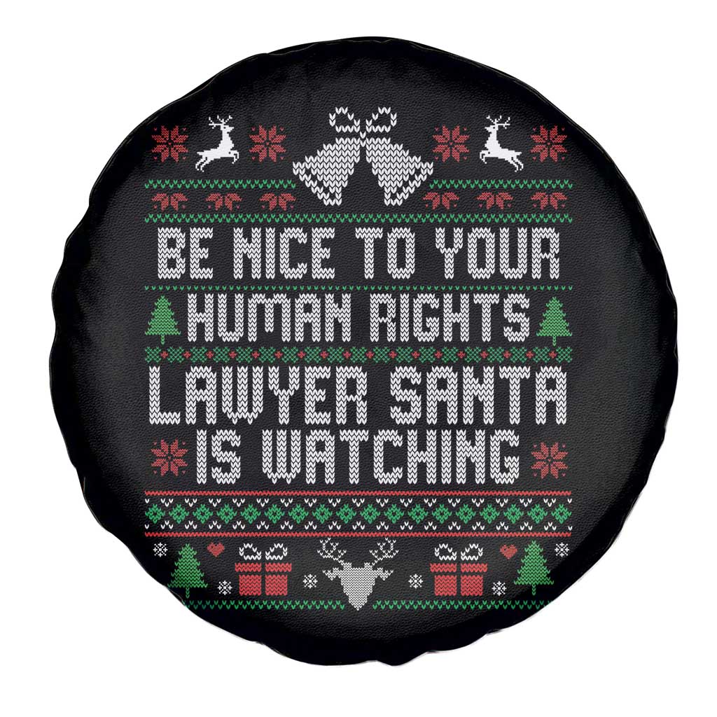 Christmas Ugly Gift Spare Tire Cover Funny Human Rights Lawyer Santa Is Watching TS12 Print Your Wear
