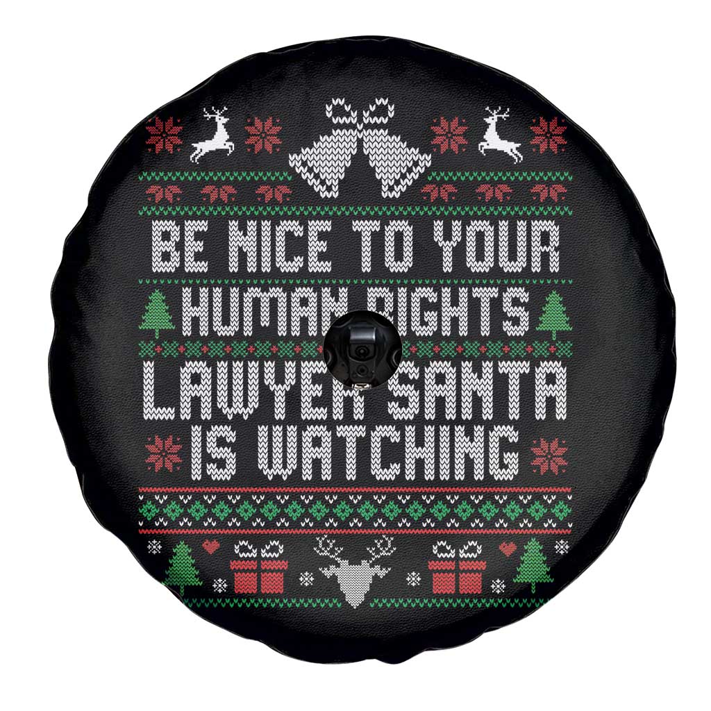 Christmas Ugly Gift Spare Tire Cover Funny Human Rights Lawyer Santa Is Watching TS12 Print Your Wear