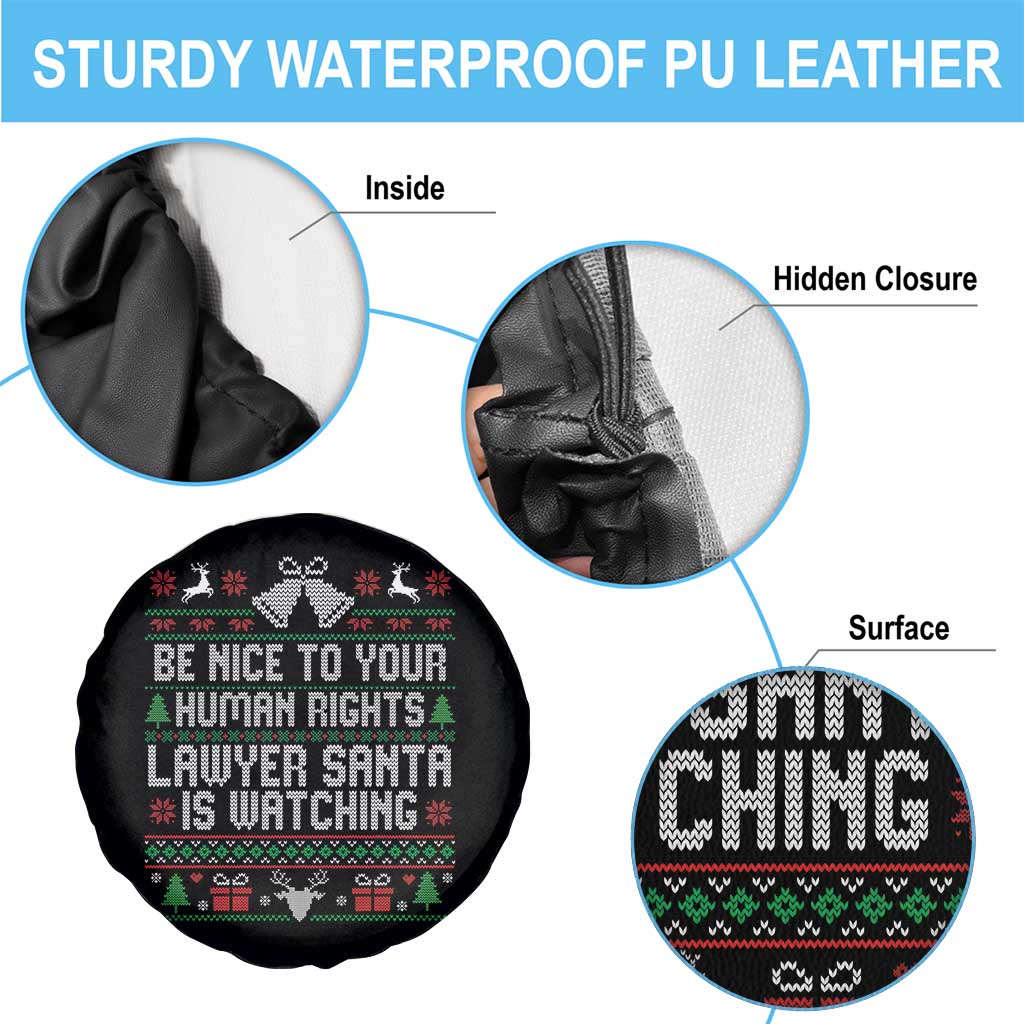 Christmas Ugly Gift Spare Tire Cover Funny Human Rights Lawyer Santa Is Watching TS12 Print Your Wear