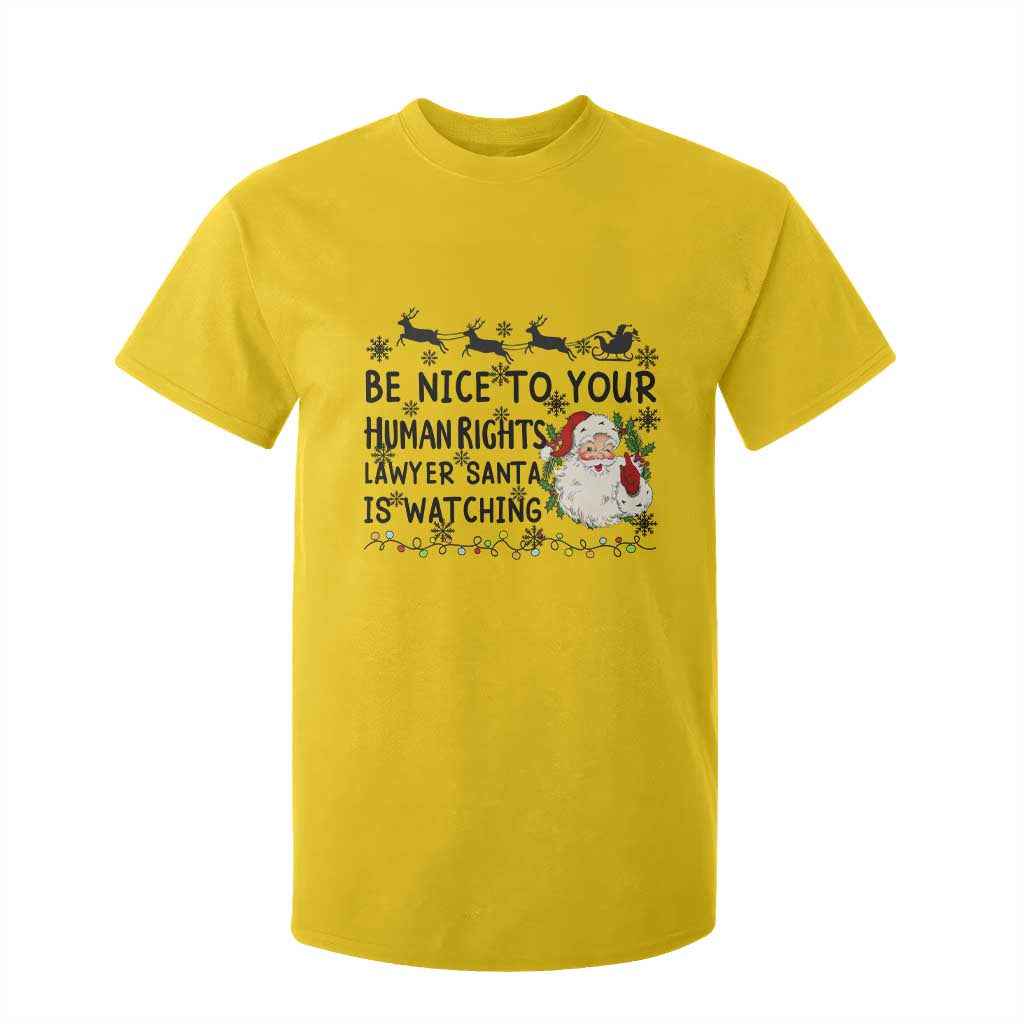 Funny Human Rights Lawyer Christmas Santa Is Watching Gift T Shirt For Kid TS12 Daisy Print Your Wear