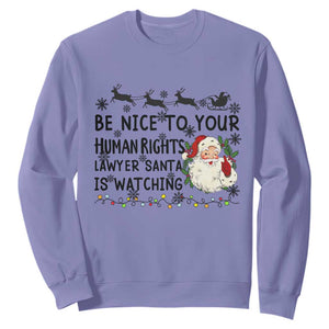 Funny Human Rights Lawyer Christmas Santa Is Watching Gift Sweatshirt TS12 Violet Print Your Wear