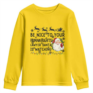 Funny Human Rights Lawyer Christmas Santa Is Watching Gift Youth Sweatshirt TS12 Daisy Print Your Wear