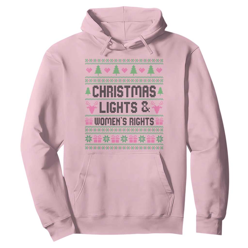 Christmas Lights And Womens Rights Hoodie Equality Feminist Gift TS12 Light Pink Print Your Wear