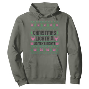 Christmas Lights And Womens Rights Hoodie Equality Feminist Gift TS12 Military Green Print Your Wear