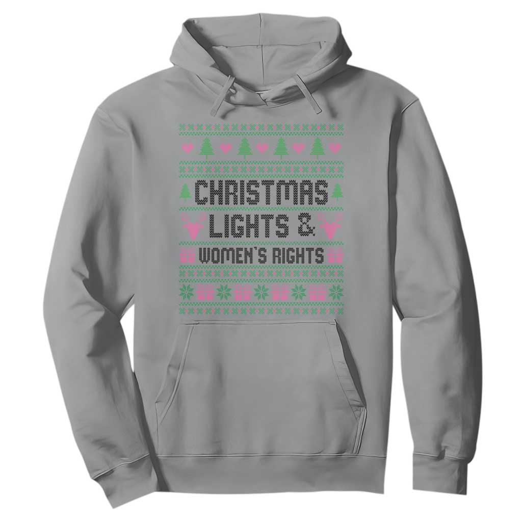 Christmas Lights And Womens Rights Hoodie Equality Feminist Gift TS12 Sport Gray Print Your Wear