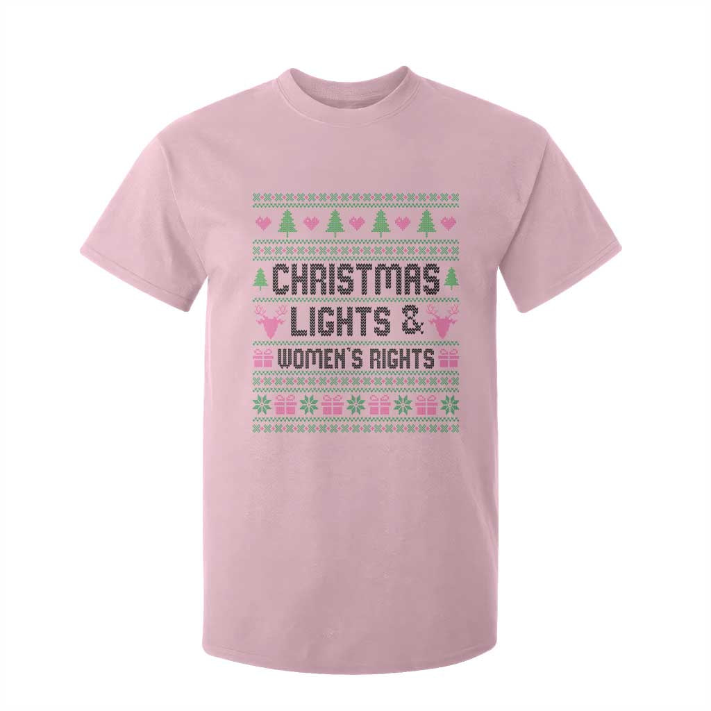 Christmas Lights And Womens Rights T Shirt For Kid Equality Feminist Gift TS12 Light Pink Print Your Wear