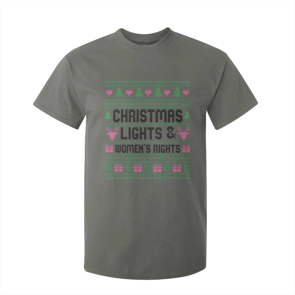 Christmas Lights And Womens Rights T Shirt For Kid Equality Feminist Gift TS12 Military Green Print Your Wear